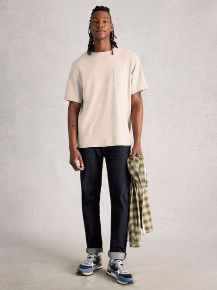 White Stuff Horsham Cotton Blend Oversized Short Sleeve Stripe T-Shirt, Grey/Multi, Grey/Multi