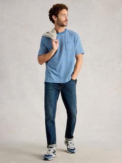 White Stuff Horsham Cotton Blend Oversized Short Sleeve Stripe T-Shirt, Blue/Multi, Blue/Multi