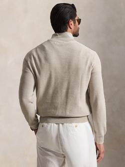Polo Ralph Lauren Big & Tall Cotton Half-Zip Sweatshirt, Light Walnut Brown - view 2, Light Walnut Brown H