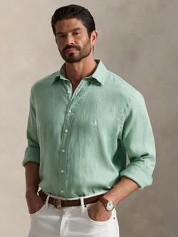 Polo Ralph Lauren Big & Tall Linen Regular Fit Sports Shirt, Faded Mint, Faded Mint