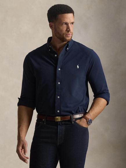 Polo Ralph Lauren Big & Tall Cotton Mesh Regular Fit Shirt, Aviator Navy, Aviator Navy