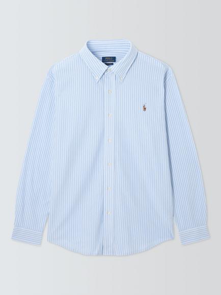 Polo Ralph Lauren Big & Tall Button Down Stripe Cotton Shirt, Blue/White, Dress Shirt Blue/Wh