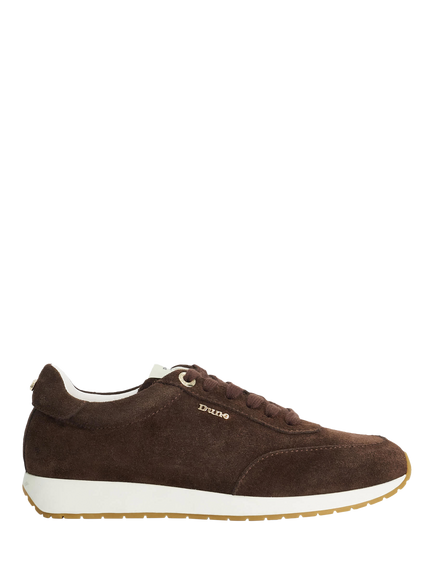 Dune London Ettah Suede Lace Up Trainers, Brown