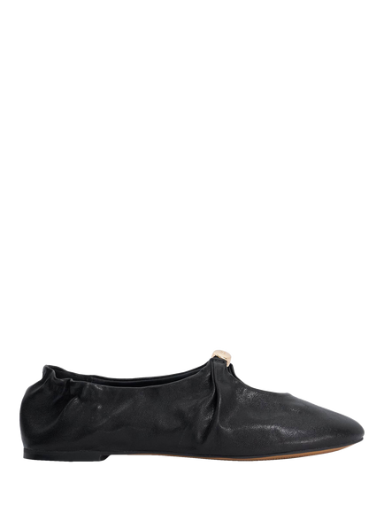 Dune London Havella Leather Ballerina Pumps, Black