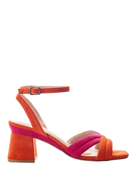 Moda in Pelle Madelia Block Heel Sandals, Pink/Orange, Pink/Orange