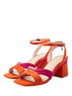 Moda in Pelle Madelia Block Heel Sandals, Pink/Orange - view 2, Pink/Orange