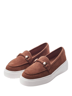 Moda in Pelle Ettala Suede Loafers - view 2, Tan