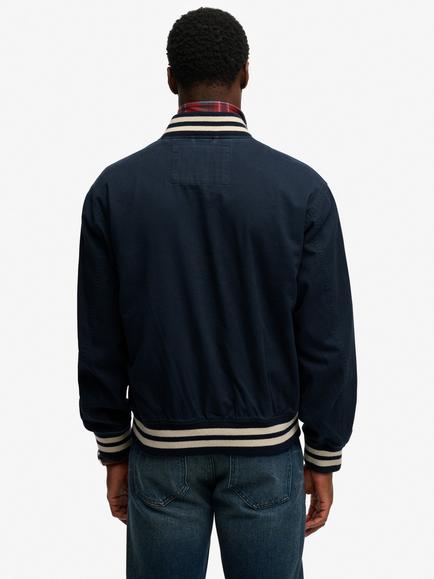 Superdry Twill Varsity Bomber Jacket, Eclipse Navy - view 2, Eclipse Navy