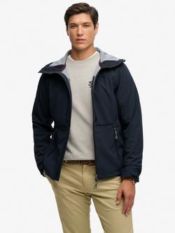 Superdry Water-Resistant  Hooded Softshell Trekker Jacket, Eclipse Navy