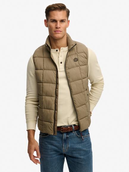 Superdry Box Quilt Fuji Lite Gilet, Covert Green, Covert Green