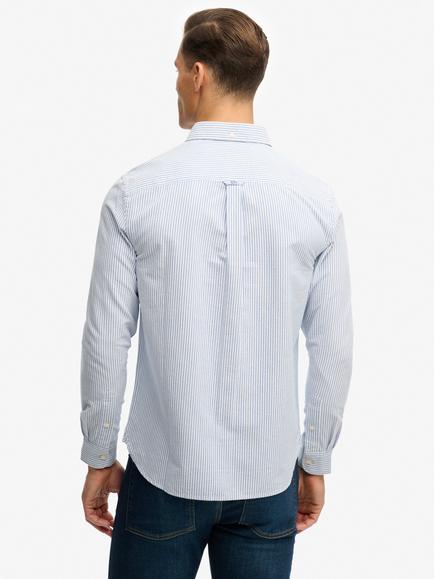 Superdry Cotton Regular Fit Stripe Oxford Shirt - view 2, Blue/Chalk