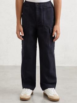 Reiss Kids' Alpine Wide Leg Cargo Trousers, Navy, Navy