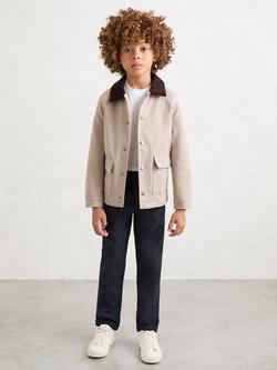 Reiss Kids' Corduroy Collar Chore Jacket, Stone, Stone