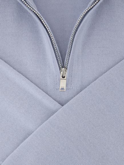 Reiss Kids' Blackhall Half-Zip Funnel Neck Wool Jumper - view 2, Sky