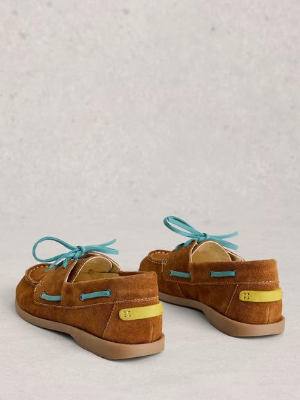 White Stuff Suede Boat Shoes, Tan - view 2, Tan
