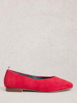 White Stuff Cheri Suede Ballerina Pumps, Pink, Pink