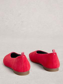 White Stuff Cheri Suede Ballerina Pumps, Pink - view 2, Pink