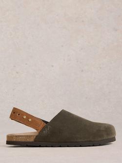 White Stuff Mary Suede Slingback Mules, Khaki, Khaki