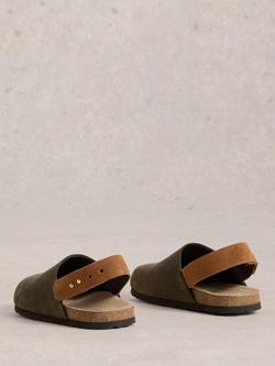 White Stuff Mary Suede Slingback Mules, Khaki - view 2, Khaki