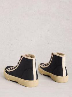 White Stuff Pippa Hi-Top Canvas Trainers, Black - view 2, Black