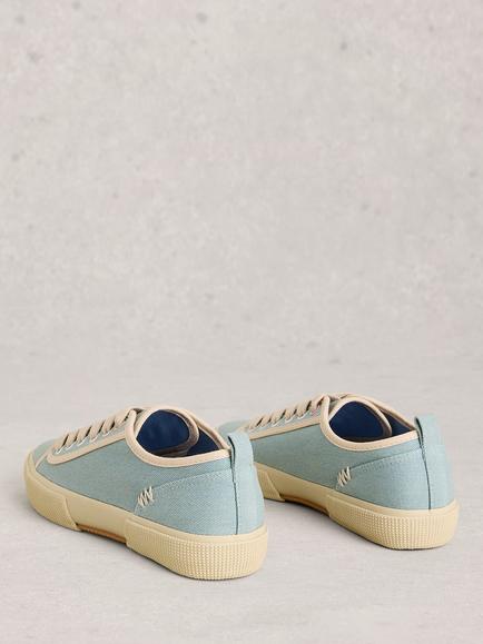 White Stuff Pippa Canvas Trainers, Blue - view 2, Blue