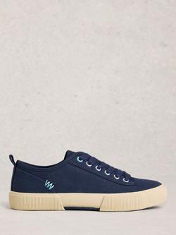 White Stuff Pippa Canvas Trainers, Blue, Blue