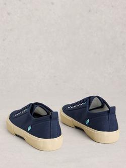 White Stuff Pippa Canvas Trainers, Blue - view 2, Blue