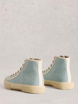 White Stuff Pippa Hi-Top Canvas Trainers, Blue - view 2, Blue