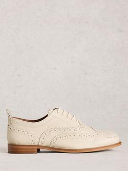 White Stuff Thistle Leather Brogues, Ivory, Ivory