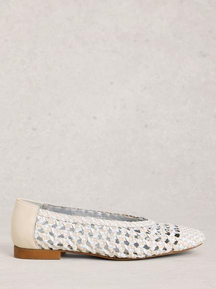 White Stuff Winnie Ballerina Pumps, White/Multi