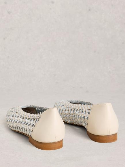 White Stuff Winnie Ballerina Pumps - view 2, White/Multi