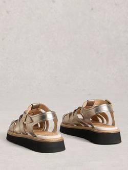 White Stuff Chunky Leather Fisherman Strap Sandals, Pewter - view 2, Pewter