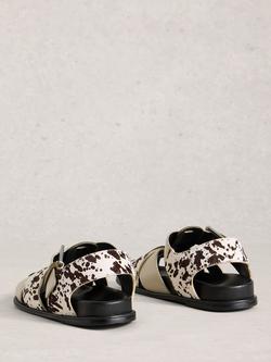 White Stuff City Leather Strappy Sandals, Black/Multi - view 2, Black/Multi