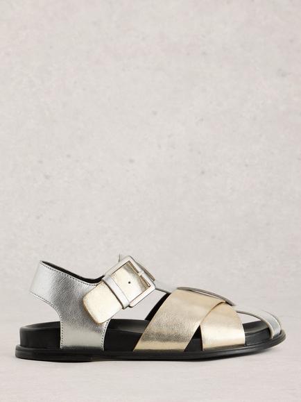 White Stuff City Leather Strappy Sandals, Multi, Multi