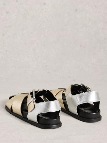 White Stuff City Leather Strappy Sandals, Multi - view 2, Multi