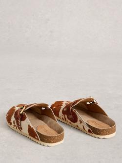 White Stuff Myrtle Leather Animal Footbed Clogs, Yellow/Multi - view 2, Yellow/Multi