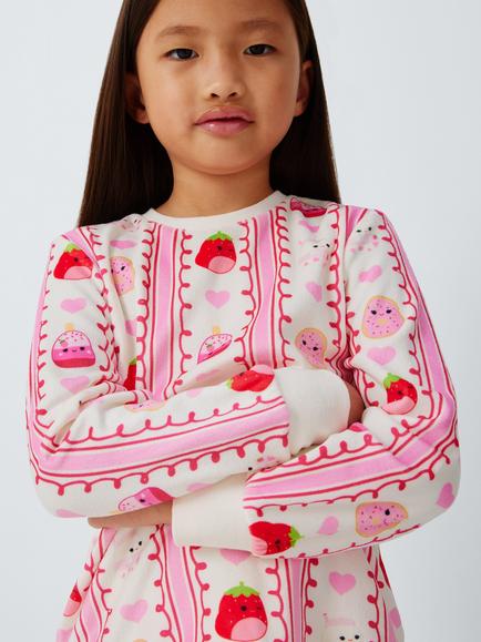 Brand Threads Kids' Squishmallows Pyjama Set, Pink Multi - view 2, Pink Multi