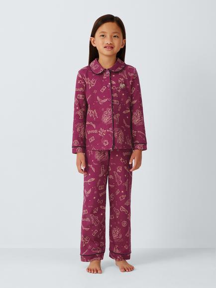 Brand Threads Kids' Long Sleeve Harry Potter Pyjama Set, Burgundy, Burgundy
