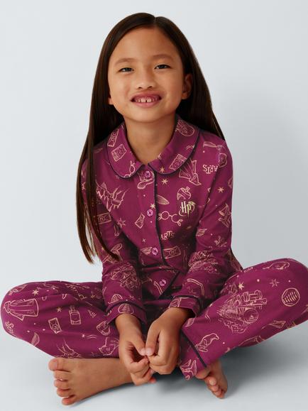 Brand Threads Kids' Long Sleeve Harry Potter Pyjama Set, Burgundy - view 2, Burgundy