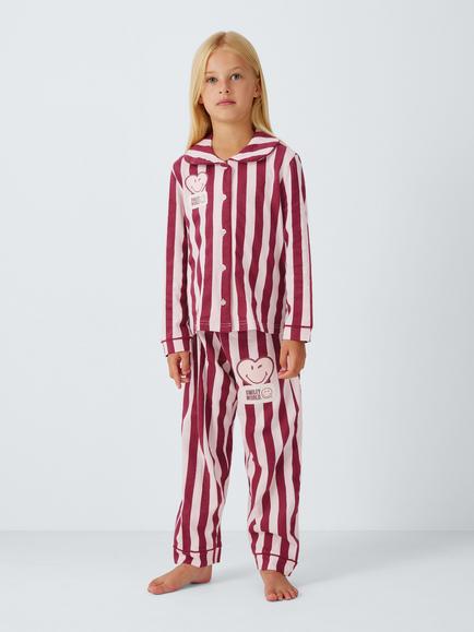 Brand Threads Kids' Cotton Smileyworld Pyjama Set, Pink Multi, Pink Multi
