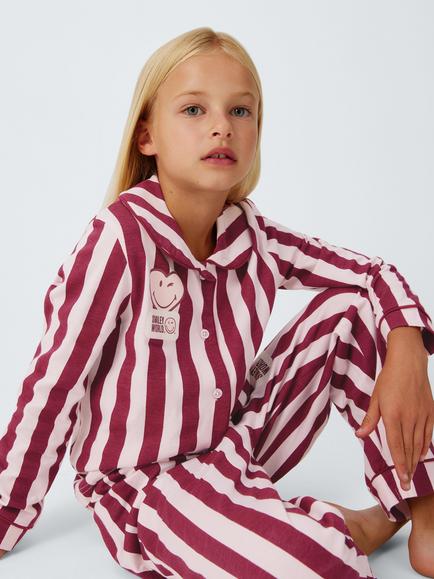 Brand Threads Kids' Cotton Smileyworld Pyjama Set, Pink Multi - view 2, Pink Multi