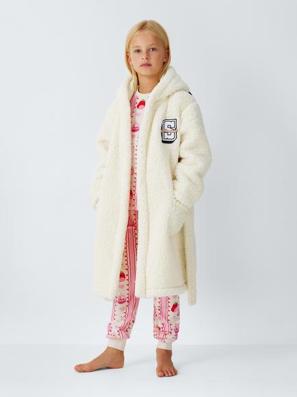 Brand Threads Kids' Squishmallows Cam Cat Fleece Dressing Gown, White Multi - view 2, White Multi