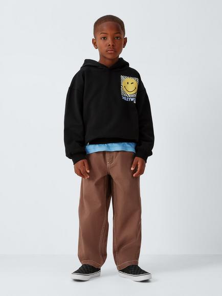 Brand Threads Kids' Smiley World Hoodie, Black - view 2, Black
