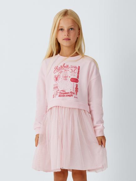 Brand Threads Kids' Barbie Sweater Dress, Pink, Pink