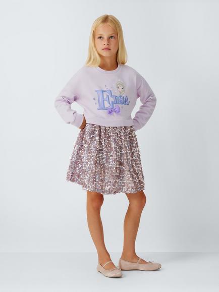 Brand Threads Kids' Frozen Sequin Sweater Dress, Purple - view 2, Purple