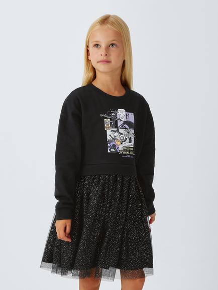Brand Threads Kids' Nightmare Before Christmas Sweater Dress, Black & White, Black & White