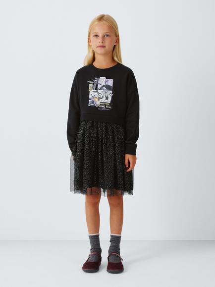 Brand Threads Kids' Nightmare Before Christmas Sweater Dress, Black & White - view 2, Black & White