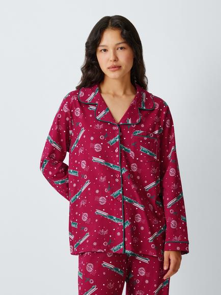 Brand Threads Women's Polar Express Christmas Pyjama Set, Burgundy, Burgundy