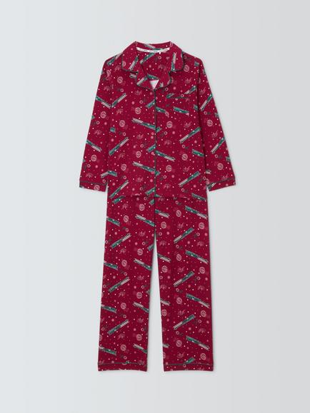 Brand Threads Kids' Polar Express Christmas Pyjama Set, Burgundy, Burgundy