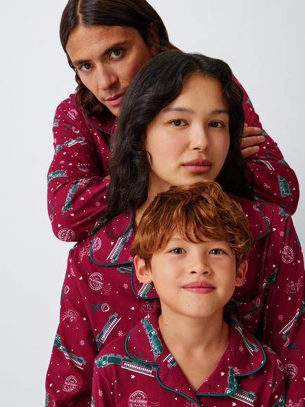 Brand Threads Women's Polar Express Christmas Pyjama Set, Burgundy - view 2, Burgundy